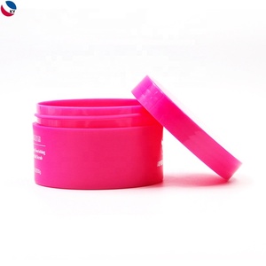 Round Pink Single Wall Cosmetic Cream Pp Jar Thick Wall Plastic Jars With Cap