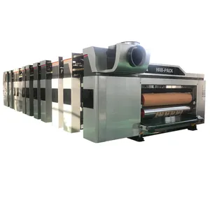 Hoge Snelheid Automatische Flexo Printer Slotter Die-Cutter & Map Gluer Strapping Productielijn