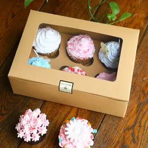 Marrone Kraft vettore cupcake scatole