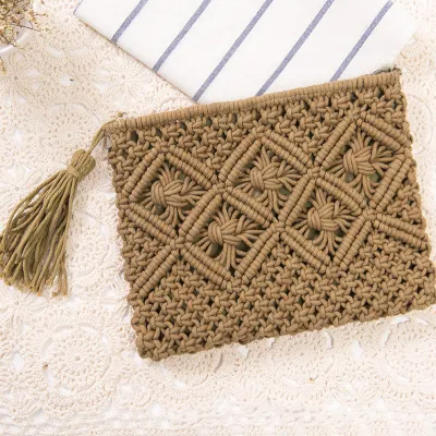 New Design Handmade Knitted Crochet Summer Beach Bag For Women