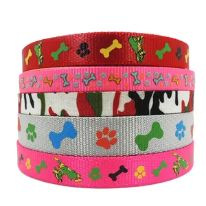 Good Quality Custom Printed Nylon Webbing For Dog Collar Dog Leashes Webbing