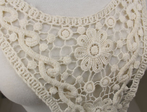 Alta calidad <span class=keywords><strong>50</strong></span>*32 <span class=keywords><strong>cm</strong></span> anchura off white water soluble algodón cuello de encaje patrones para vestidos - Product Image 5