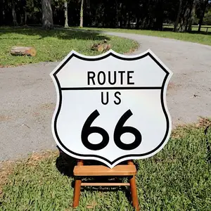 Tin ROUTE US 66 Custom Metal Caboodles Nameplate Road Street Aluminum Reflective Film Number Signs