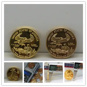 100% haute imité américain marcher liberté pièces d'or une once / plaqué or américain minted aigle pièces une once