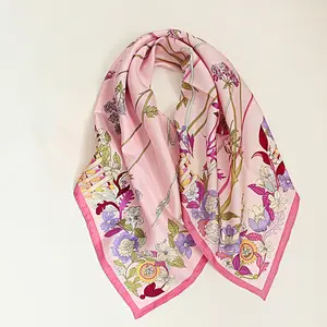 Designer Brand Wholesale New Hand Painted Twill Silk Scarf Malaysia