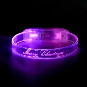 2021 Novelty Promotional Item High Quality New Multicolor Flashing TPU Button Led Wristband Supplier