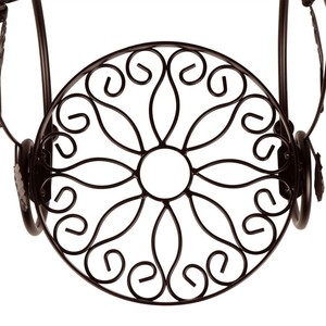 Décor extérieur de <span class=keywords><strong>maison</strong></span> de noël, 3 niveaux, rond, couleur chocolat, pot de fleurs, placage de fer métallique, présentoir de plantes - Product Image 4