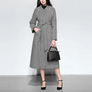 OEM Longue <span class=keywords><strong>Poule</strong></span> <span class=keywords><strong>Manteau</strong></span> Ceinture <span class=keywords><strong>De</strong></span> Mode Manteaux D'hiver Perles Femmes <span class=keywords><strong>Manteau</strong></span> En Laine - Product Image 1