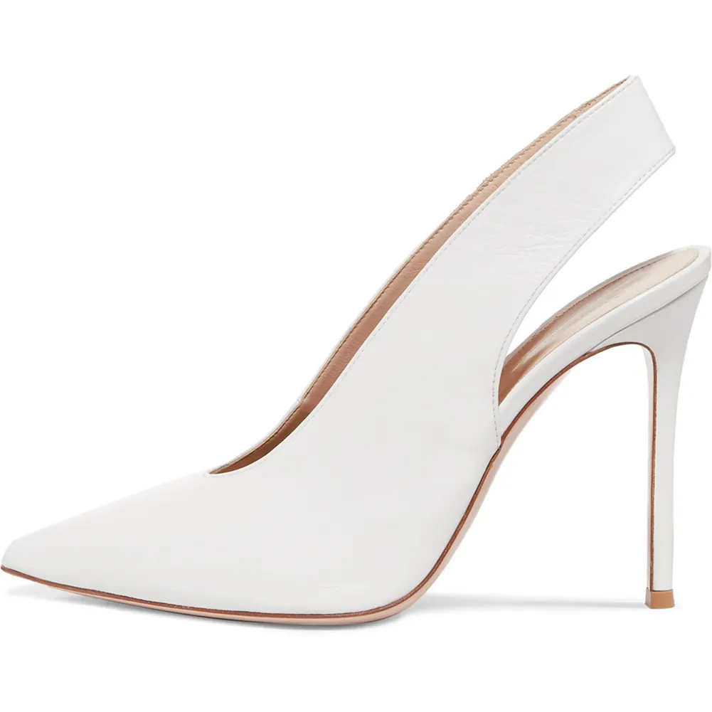 Gran tamaño de verano de las señoras tacones vestido de Boda nupcial zapatos 2019 mujeres blanco elegante tacón bombas punta tacón alto zapatos