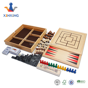 Giochi in legno 10 in 1 scacchi, <span class=keywords><strong>dama</strong></span>, backgammon, ludo, nove uomini di morris, carte da gioco, dadi, mikado, cribbage, domino - Product Image 2