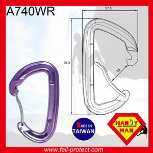 24KN Mountaineer-mosquetón de aluminio, puerta de alambre de escalada - Product Image 4