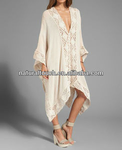 Lunatique caftan robe pour les femmes, coton blanc robe décontractée.( cf30002) - Product Image 2