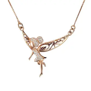 Popolare in oro rosa placcato cz libera tinkerbell collana