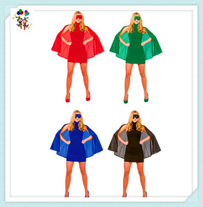 Capes de déguisement de fête en Polyester, couleur noire, bon marché, avec masque, HPC-2342 - Product Image 2