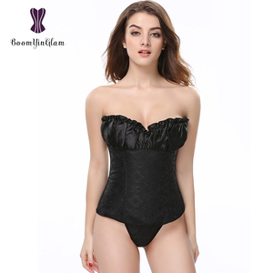 <span class=keywords><strong>Corset</strong></span> Jacquard pour femme, élégant, style Renaissance, bustier princesse, motif Paisley, grandes tailles, noir, XXXXX-L - Product Image 4