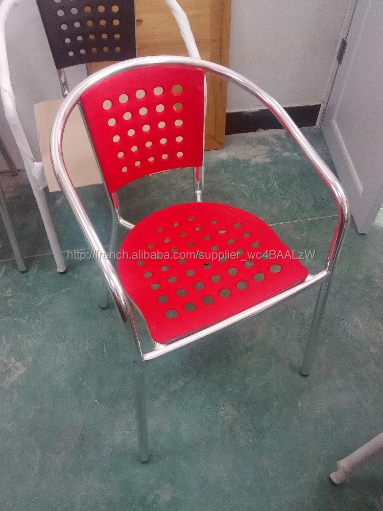 Commerce assurance aluminium couverture de chaise en plastique lattes