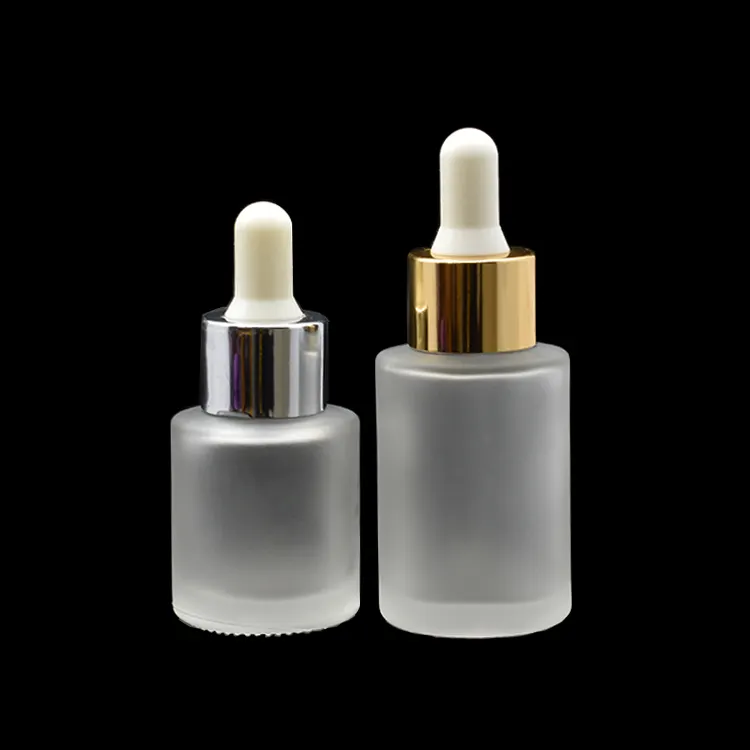 cosmetic serum essential oil skin care 10ml 15ml 20ml 50ml 30ml flat shoulder glass dropper bottle