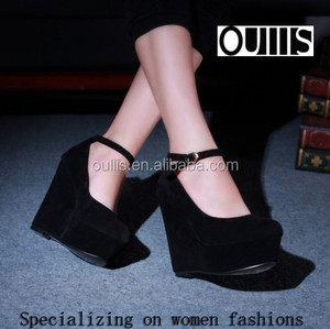 <span class=keywords><strong>Zapatos</strong></span> de tacón alto <span class=keywords><strong>con</strong></span> <span class=keywords><strong>cuña</strong></span>, color negro, elegantes, populares, CP6390 - Product Image 1