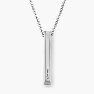 ठीक गहने गुलाब सोने खड़ी बार हार कस्टम उत्कीर्ण नाम हार महिलाओं के लिए - Product Image 3