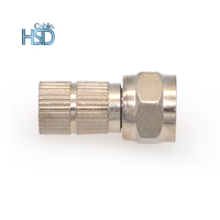 100 piezas/bolsa Conector coaxial F de latón para cable coaxial RG59 RG6, conector hembra tipo F de 50ohm 75ohm para cámara CCTV con conector de anillo
