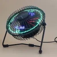 Desktop USB Fan with LED Clock, Temperature Message