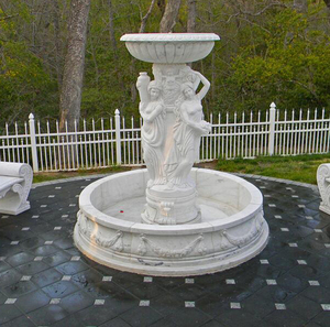 Fuente de Jardín de Mármol Estilo Occidental, Producto de Piedra para Jardín, Fuente Escalonada de Tamaño Personalizado - Product Image 3