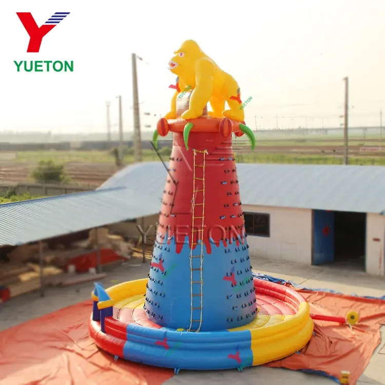 High Quality Outdoor Round Base Mountain Climb Giant Inflatable Lion Rock Climbing Wall For Adult Or Children For Sale