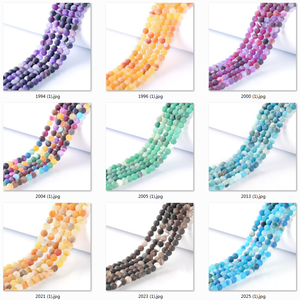 Diverses perles en pierre mate, perles en cristal de verre bleu pour la fabrication de bijoux - Product Image 6