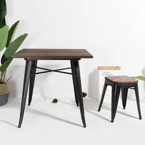 Современный винтажный коммерческий промышленный стиль металлический барный стол и стул