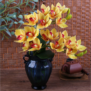 Nouveaux produits fleur d'<span class=keywords><strong>orchidée</strong></span> en soie artificielle au toucher réel <span class=keywords><strong>cymbidium</strong></span> <span class=keywords><strong>orchidée</strong></span> fleur en soie - Product Image 2
