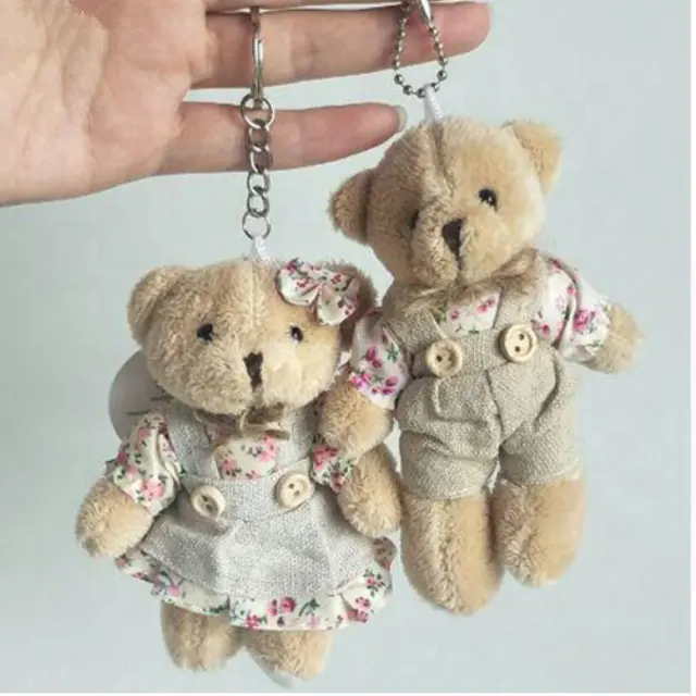 Dropshipping Kawaii Teddy Bear&Rabbit Couple Plush Toy Stuffed Animal Soft Doll Bears Stuffed Plush Pendant Wedding Gifts