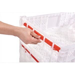 กล่องเก็บผักผลไม้ตาข่ายแบบพับได้พร้อมที่จับตะกร้าเก็บผักผลไม้พลาสติกพลาสติกขนาดเล็ก-5L 600x400 X220มม - Product Image 5