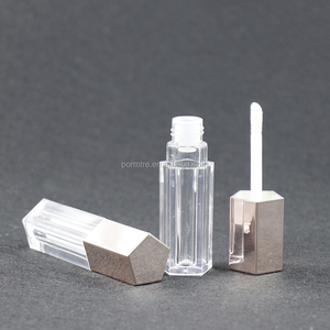 Çin üretimi boş şeffaf şişe <span class=keywords><strong>pentagon</strong></span> dudak parlatıcısı tüp konteyner ile gül altın vidalı kapak - Product Image 4