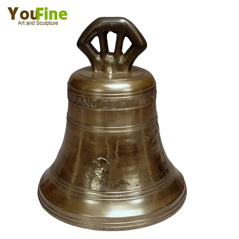 Escultura de campana de la iglesia del templo de bronce, nuevo producto de fundición al por mayor, a precios bajos