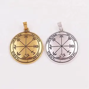 Fashion MARS Pentacle Talisman-pendentif en Bronze doré, sceau de victoire de salomon