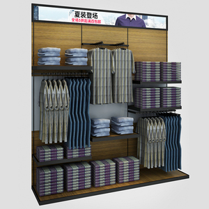 Espositori per Negozi di Abbigliamento Maschile, Rastrelliera per Vestiti con Pannello a Doghe - Product Image 1