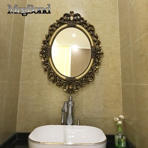 Resin Bathroom Carving <strong>Flower</strong> Wall <strong>Mirror</strong> for Decorative - Product Image 4