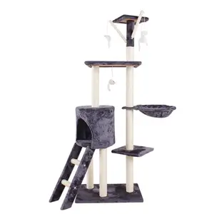 Fabbrica all'ingrosso Cat tree House peluche grande giocattolo di lusso tiragraffi per animali domestici palazzo per gatti