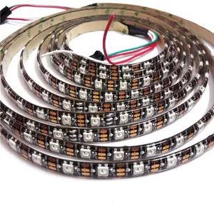 לתכנות 5V WS2812B 60 נוריות/m RGB 5050 LED רצועת דיגיטלי מיעון בנפרד קסם מלא צבע LED הרצועה אורות