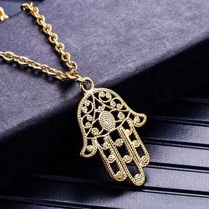 MECYLIFE In Acciaio Inox di Alta Qualità Amuleto Talismano Collana Mano di Fatima Placcato Oro della Mano di Hamsa Collana - Product Image 3