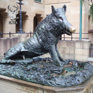Cortile decorazione a grandezza naturale in metallo cinghiale statua per la vendita - Product Image 4