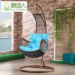 <span class=keywords><strong>Fauteuil</strong></span> suspendu <span class=keywords><strong>en</strong></span> forme d'œuf <span class=keywords><strong>en</strong></span> résine de rotin tressé pour patio, baie ou île extérieure, avec coussin et support - Product Image 3