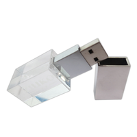 Vente chaude Logo Personnalisé Cristal 4gb 16gb Usb 2.0 Pendrive 8gb OEM 3D Logo Verre Usb Flash Drive