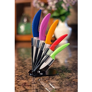 Prime coloré 5 PCS couleur en <span class=keywords><strong>céramique</strong></span> <span class=keywords><strong>lot</strong></span> couteaux de cuisine avec support acrylique - Product Image 2