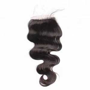 Highknight Wholesale Price 100% Brazilian Virgin Human Hair Body Wave 4*4 Transparent Lace Frontal Closures