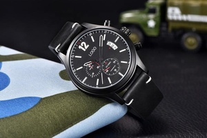 Fabbrica di Shenzhen Grande Momenti del Quarzo Del Mens Braccialetto di Cuoio Della Cinghia Della Vigilanza Della Mano - Product Image 6