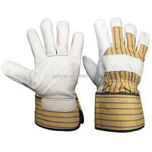 Guantes de Trabajo Antivibración de Cuero Vacuno con Puño de Seguridad Reforzado con Goma, Duraderos, Longitud de 10 Pulgadas - Product Image 1