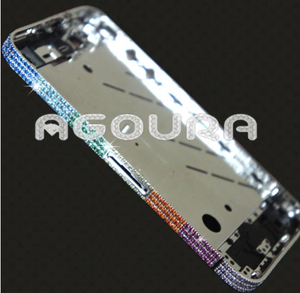 Plaqué or cristal de diamant de luxe assemblée logement moyen lunette, Cristal logement pour <span class=keywords><strong>iphone</strong></span> <span class=keywords><strong>4S</strong></span> - Product Image 5