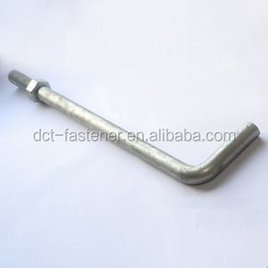 Perno y tuerca de anclaje de base de acero al carbono tipo L M20 M24 <span class=keywords><strong>HDG</strong></span> con arandela DIN estándar acabado liso - Product Image 2