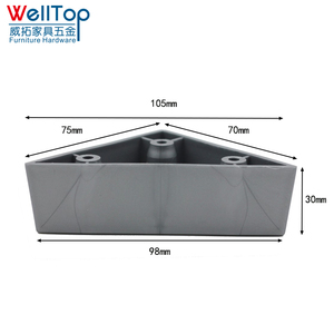 Patas triangulares de <span class=keywords><strong>pl</strong></span>ástico para sofá, pies de ajuste para muebles - Product Image 6